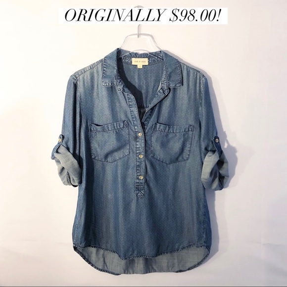 cloth & stone Tops - ♻️Cloth and stone anthropology chambray button top